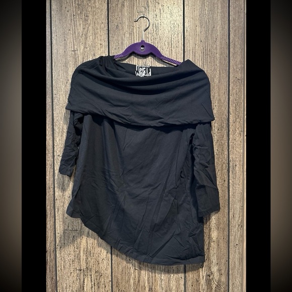Peace Love World Tops - Peace Love World Side Cowl Long Sleeve Top
